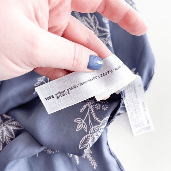 Zara Home Lingerie Collection Womens Floral Flutter Sleeve Nightgown Blue Large - Picture 3 of 6